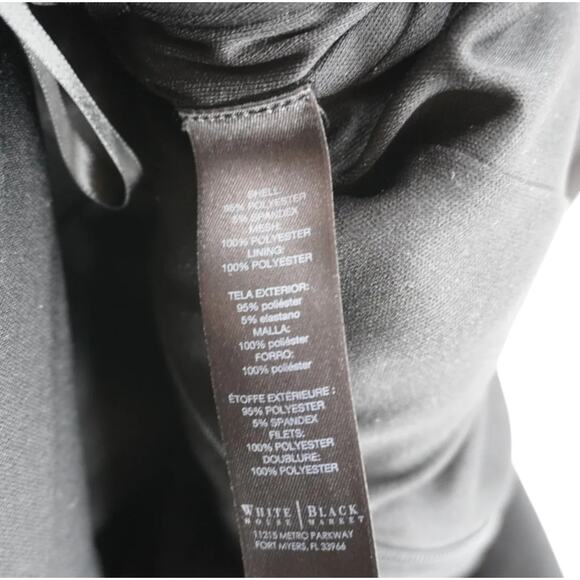 White House Black Market Black Fit Flare Dress Womens 4 Sleeveless Mesh Hem - Picture 6 of 7